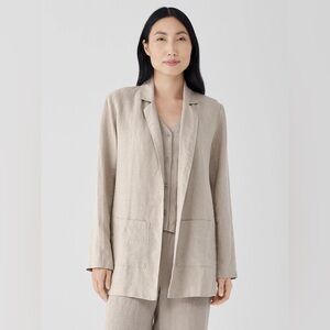 Worn once Eileen Fisher Organic Linen Long Blazer undyed natural neutral small